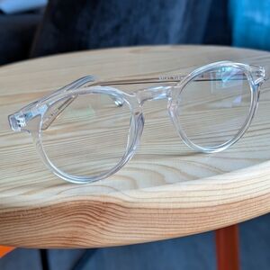 RFLKT Theory Round Clear Blue Light Filter Glasses Eye Buy Direct